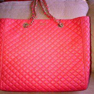 Authentic Dolce & Gabbana Lily Glam Quilted Tote Leather Chain Handle Bag - New!